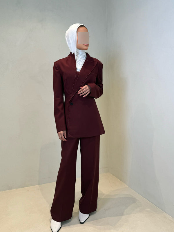 Asymmetry Line Stitch Designed 2PC Set