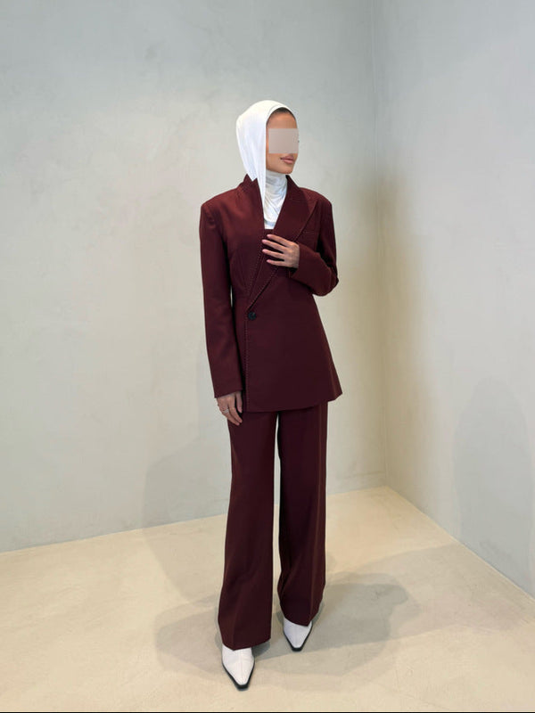 Asymmetry Line Stitch Designed 2PC Set
