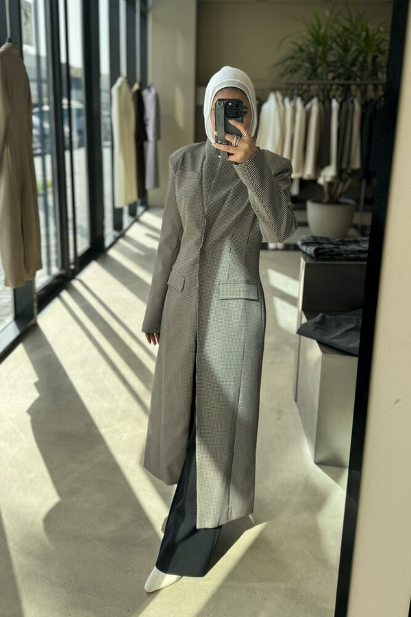 Checkered Long blazer