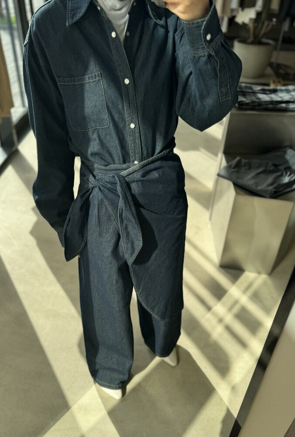 Wrap-tie Soft Denim Set