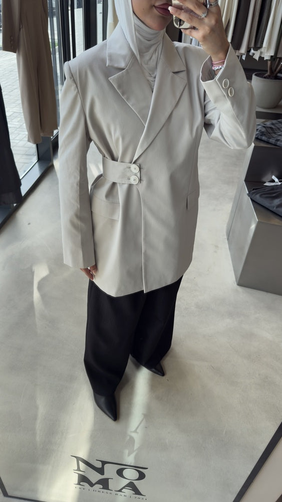 Asymmetric Side-Belted  Blazer