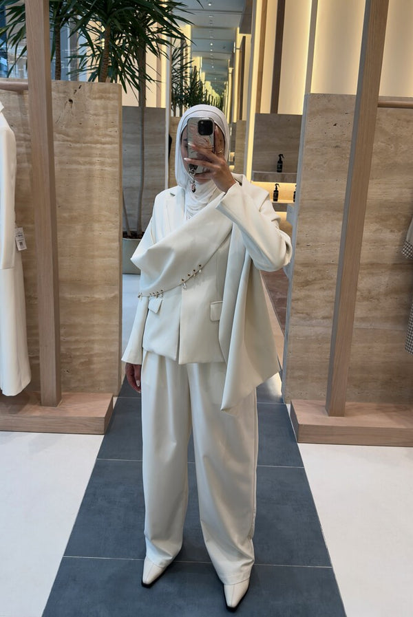 Accesorized Scarf Blazer