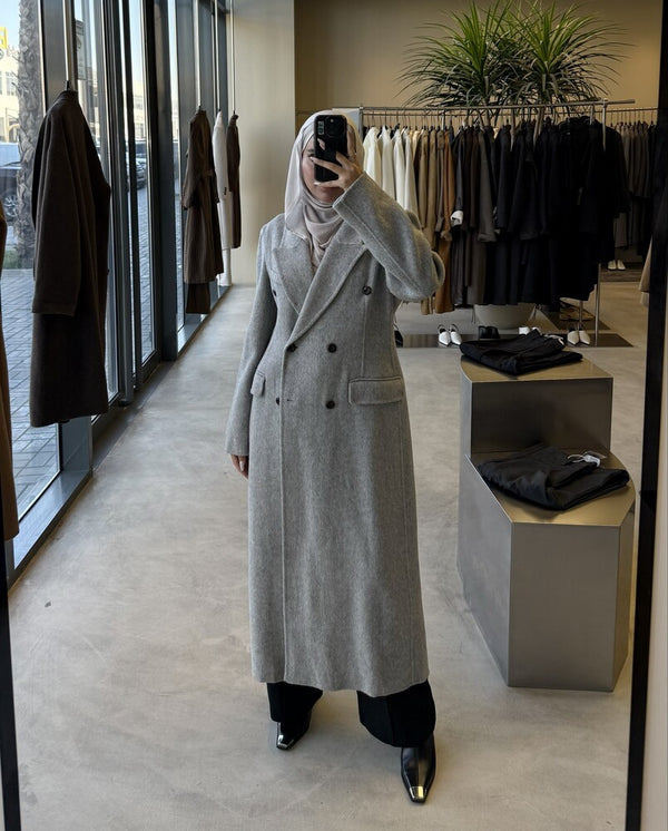 Woolen Notched Lapel Coat