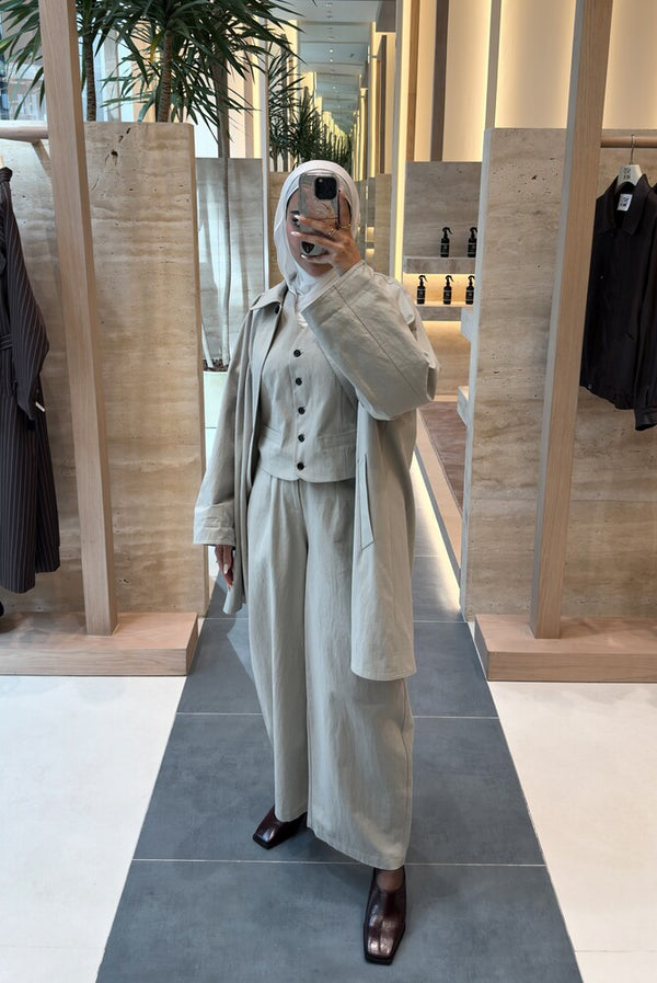 3PC Loose Mid Jacket Set