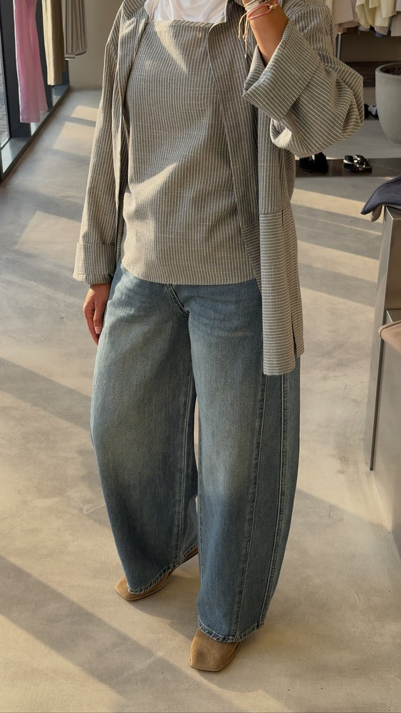 Vertical Stripe Shirt 2-in-1