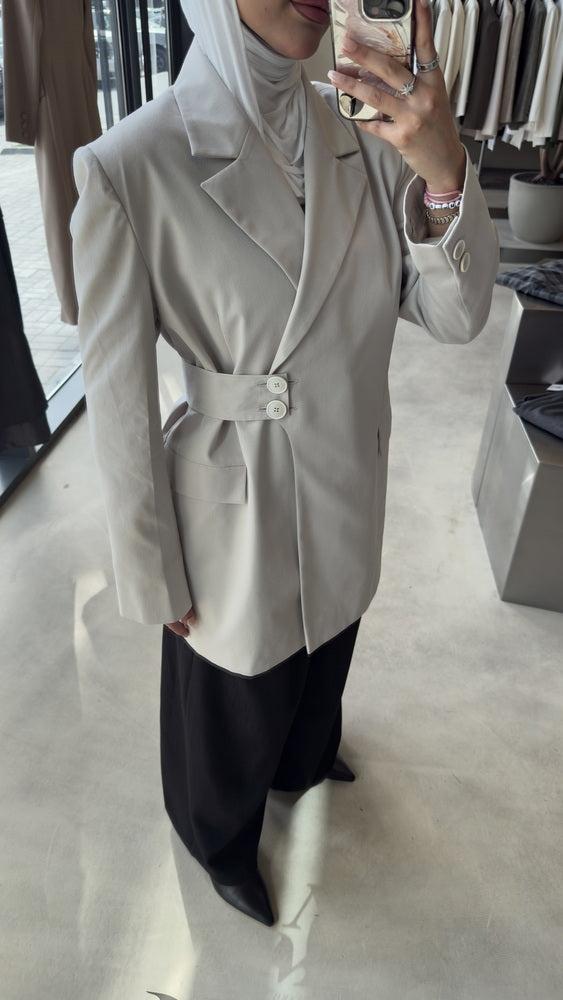 Asymmetric Side-Belted  Blazer