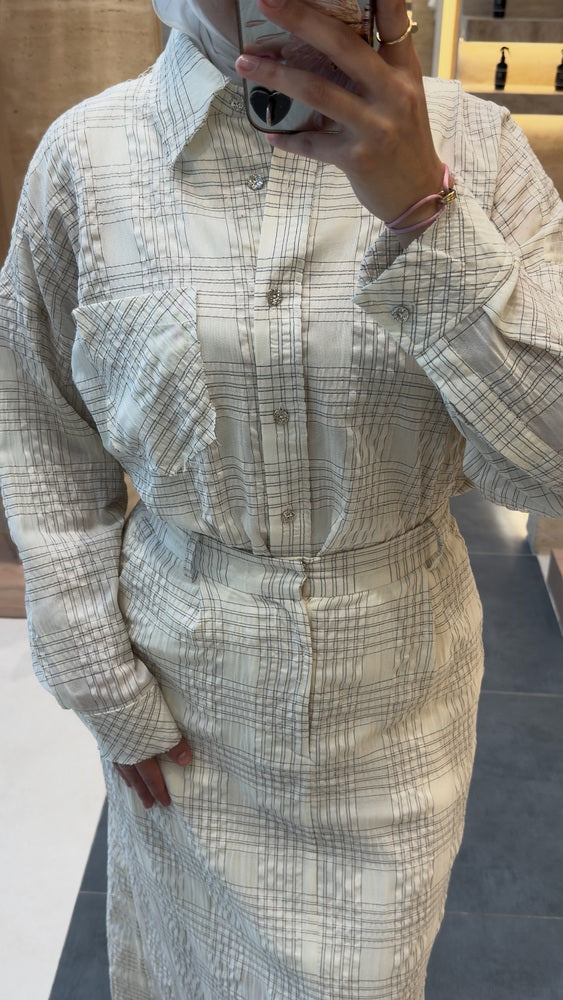 Boxy Fit Skirt Plaid Set