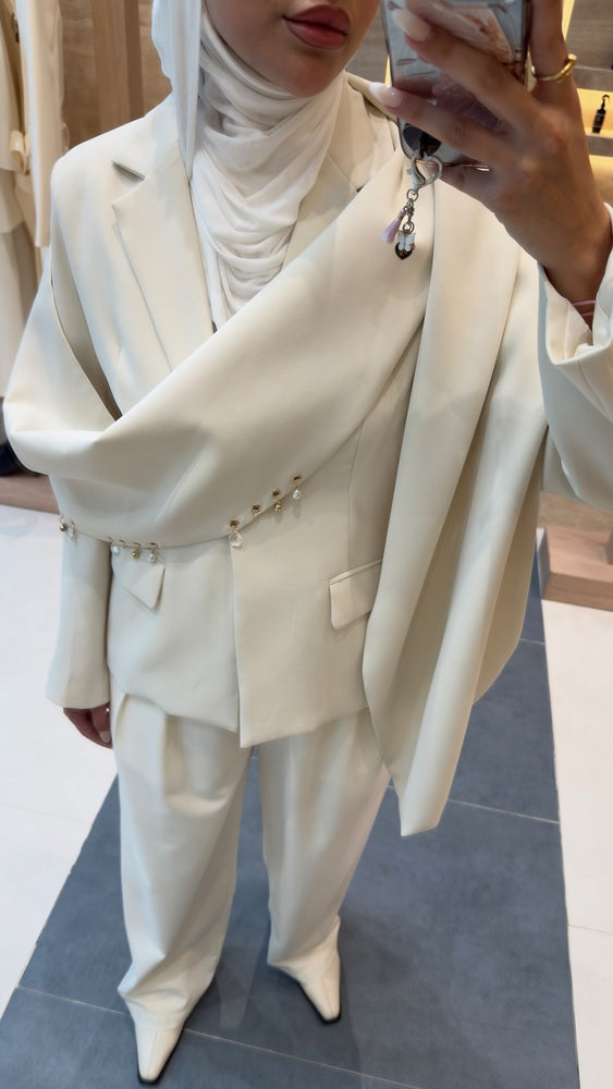 Accesorized Scarf Blazer