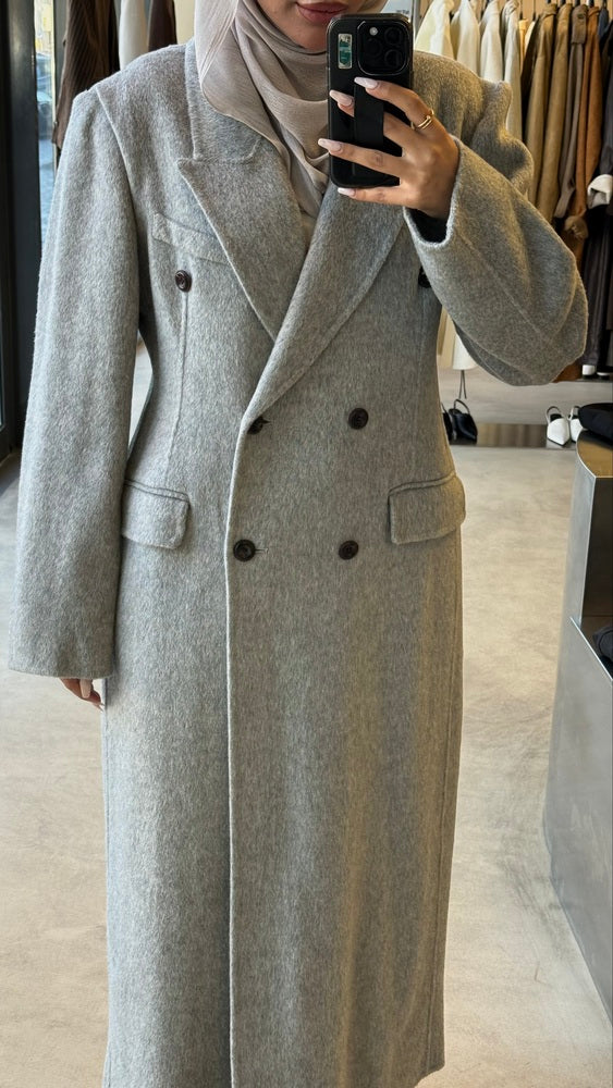Woolen Notched Lapel Coat
