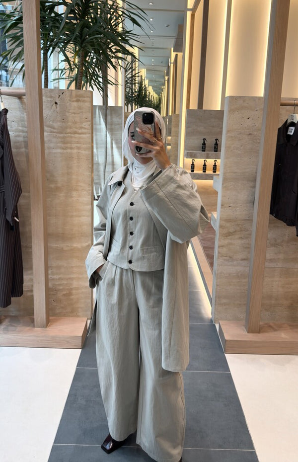 3PC Loose Mid Jacket Set