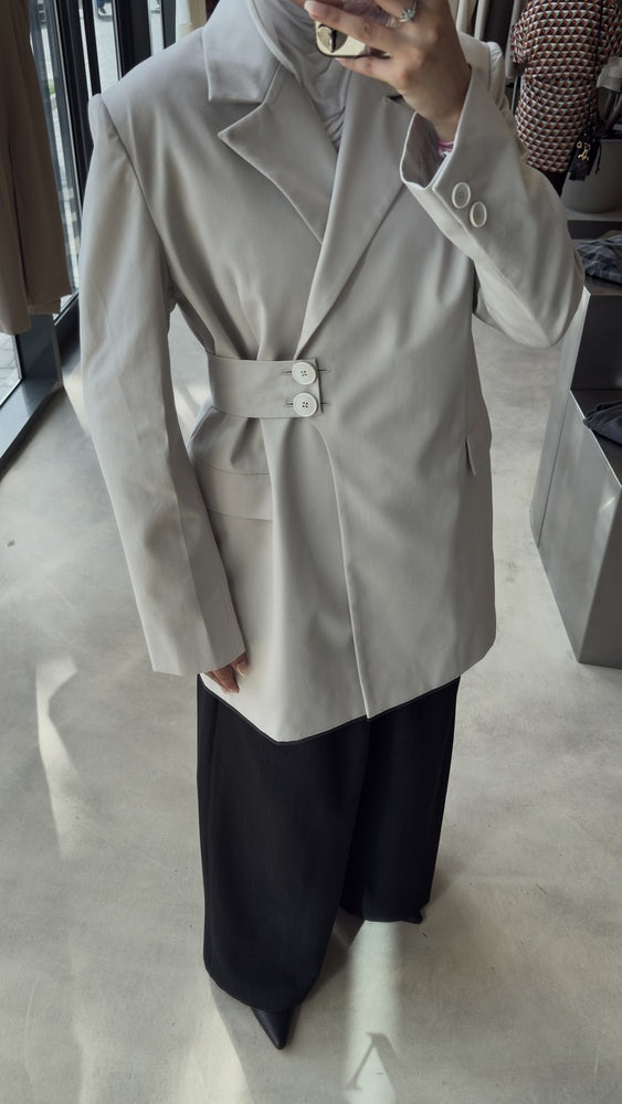 Asymmetric Side-Belted  Blazer