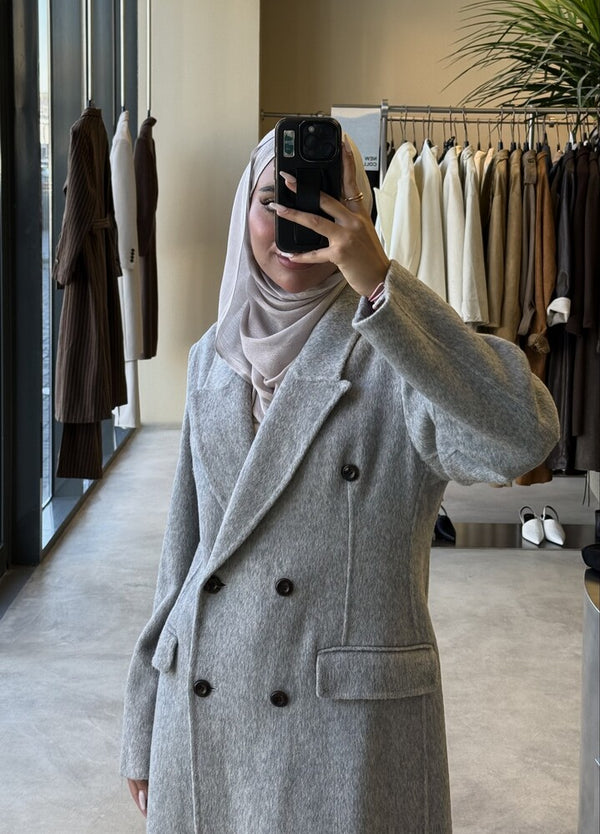 Woolen Notched Lapel Coat