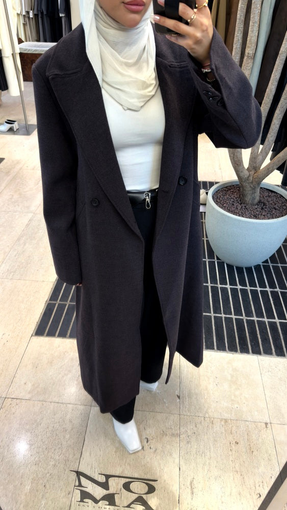 Wide Notched Lapel Coat Pants Set