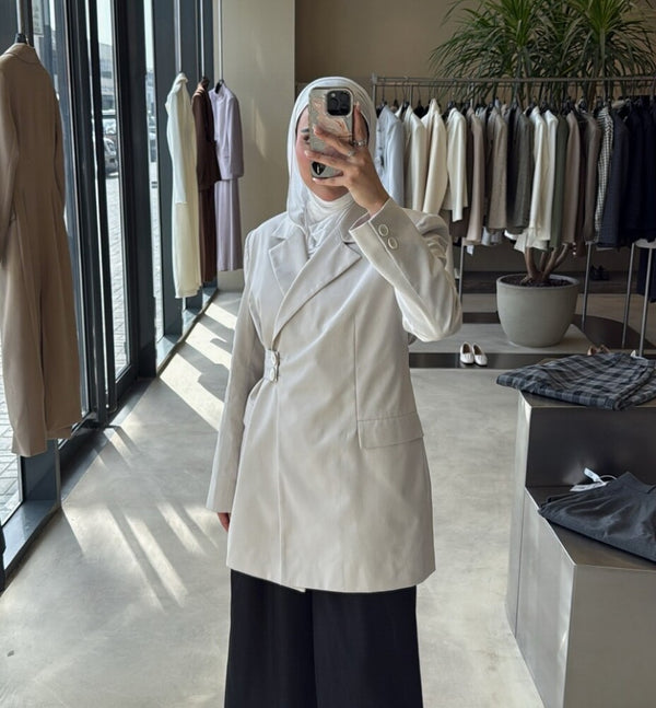 Asymmetric Side-Belted  Blazer