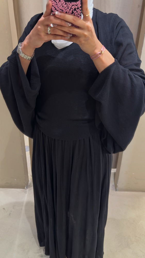 3PC Open Fronted Cardigan Skirt  Set