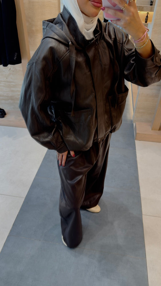 Hooded Leather Jacket