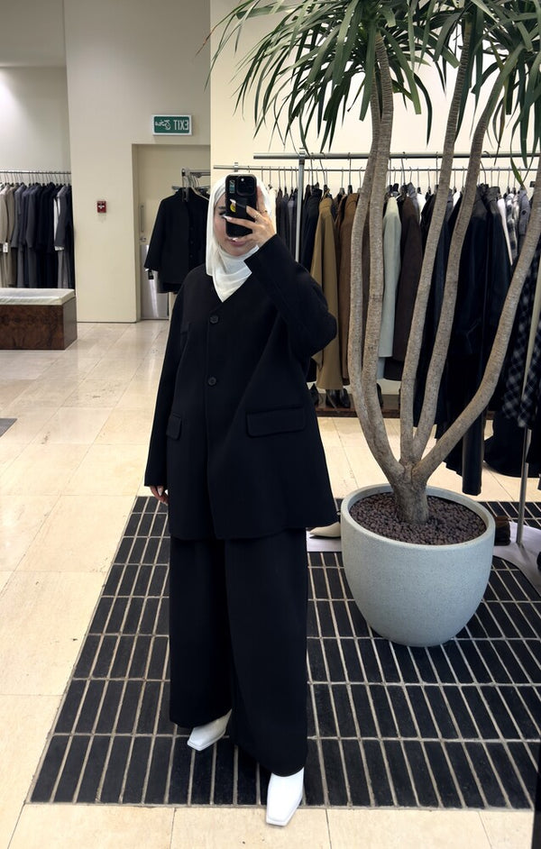 Woolen Vneck Loose Blazer