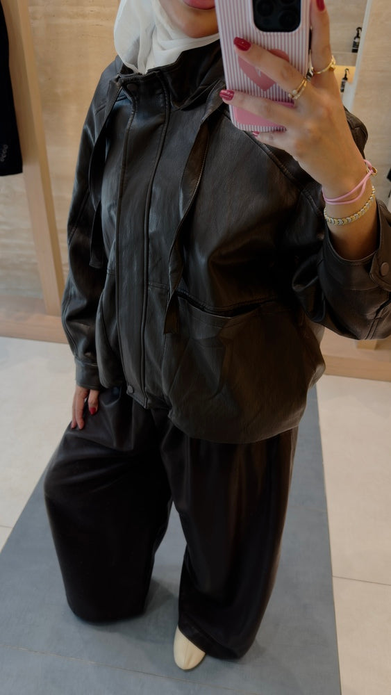 Hooded Leather Jacket