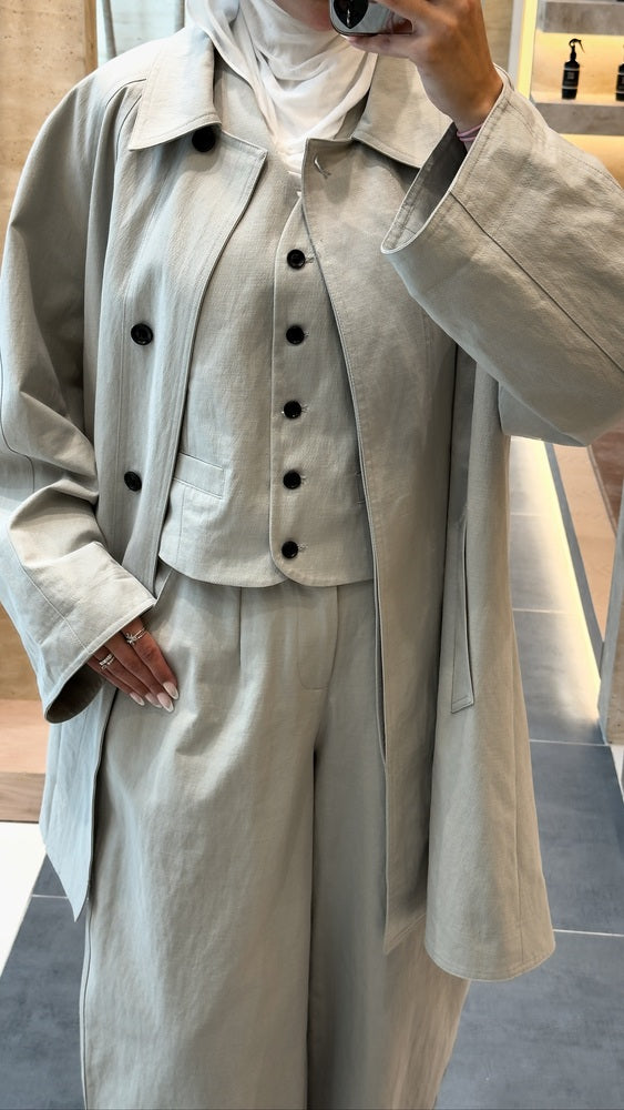 3PC Loose Mid Jacket Set