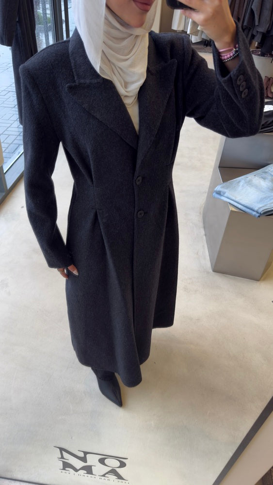Woolen Cinched Coat