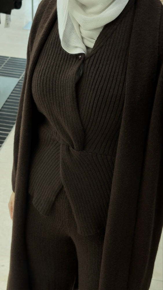 Knitted 3PC Vest Cardigan Set