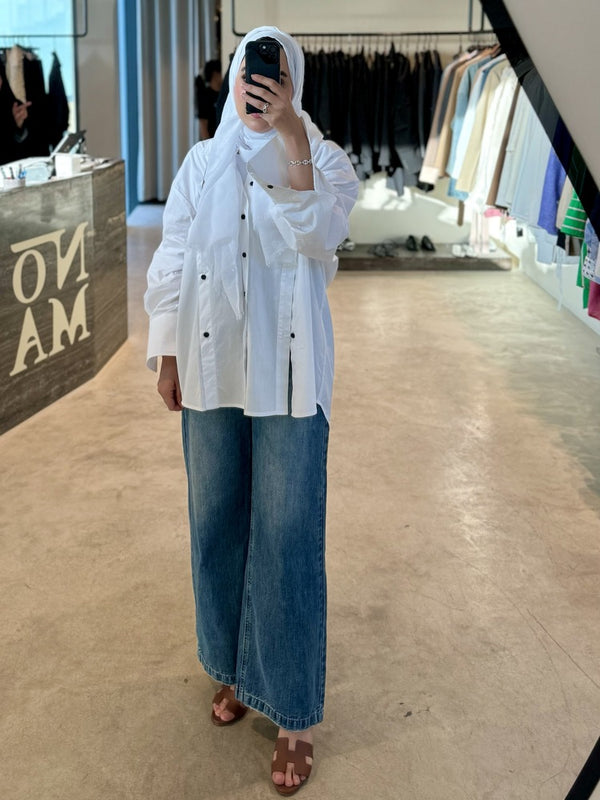 Multibuttoned Loose Shirts for Women بلوزة