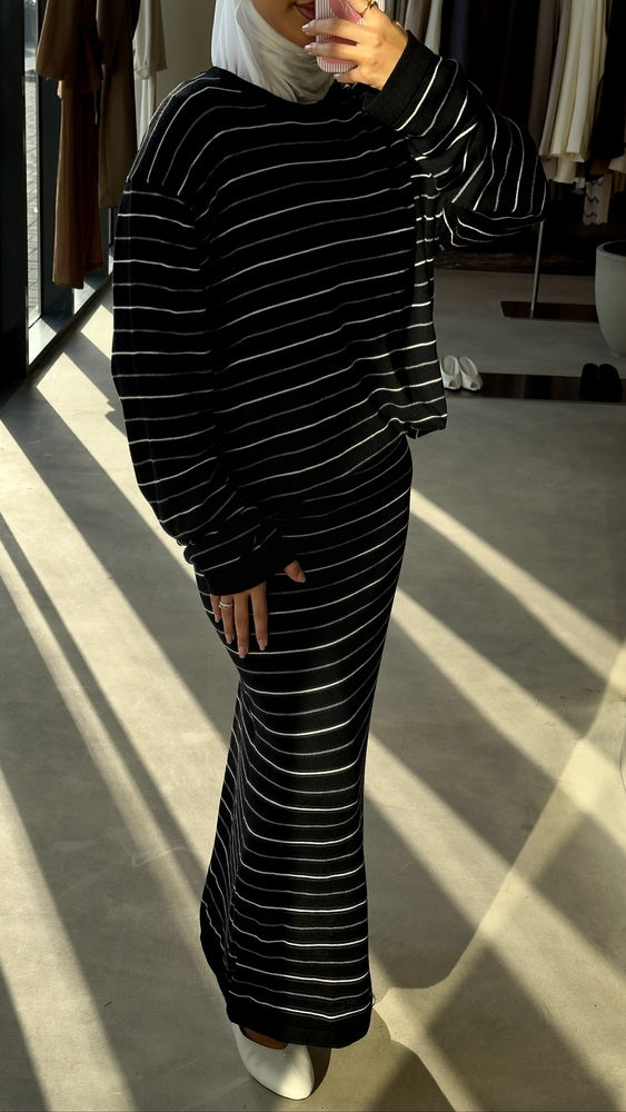 Horizontal Stripe Knit  Set