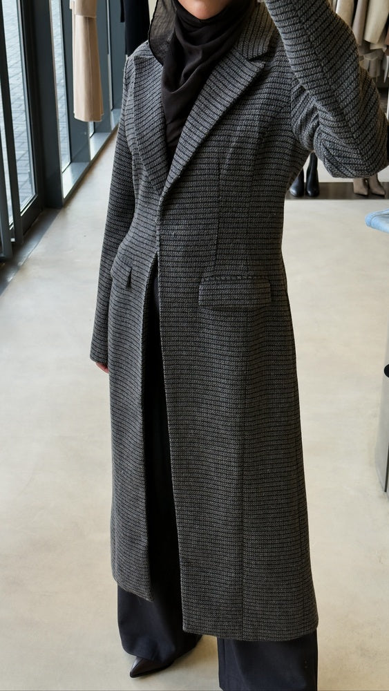 Micro-checked Coat