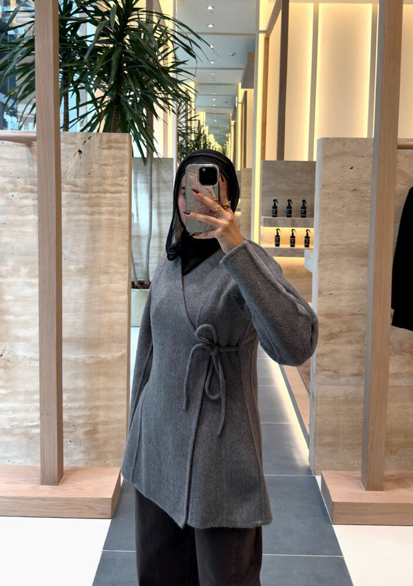 Vneck Blazer Side Tie Woolen