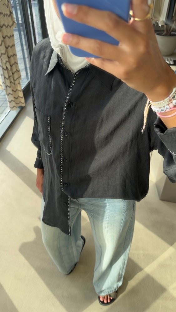 Stitching Placket Shirt