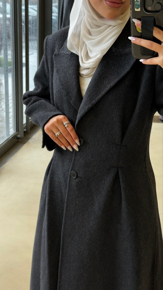 Woolen Cinched Coat