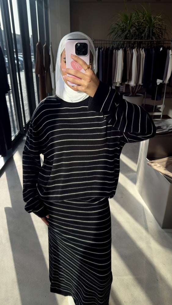 Horizontal Stripe Knit  Set