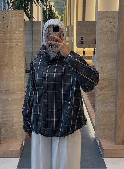 White Tartan Overshirt
