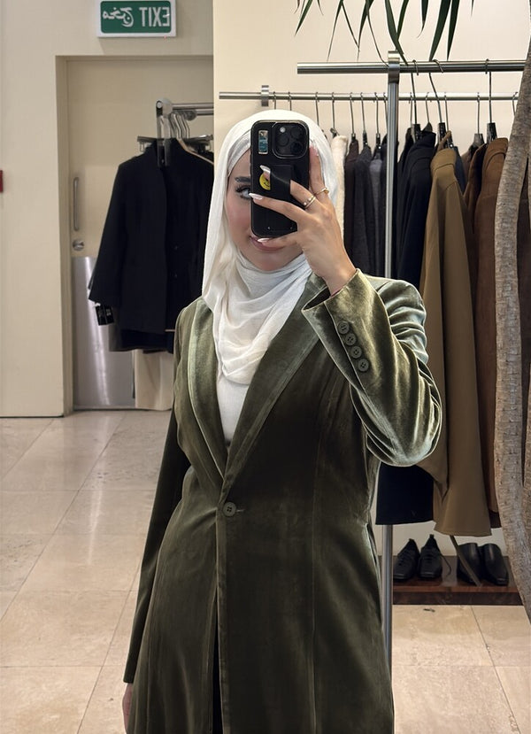 Velvet Long Blazer Set 2PC