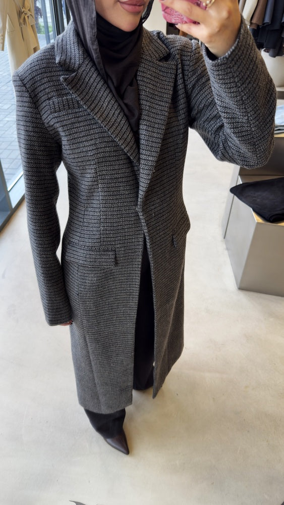 Micro-checked Coat