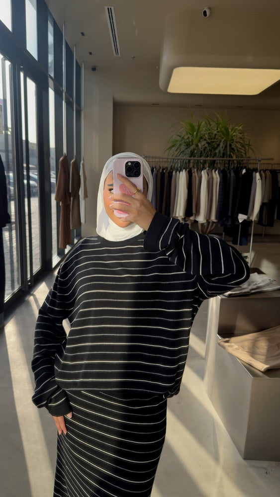 Horizontal Stripe Knit  Set