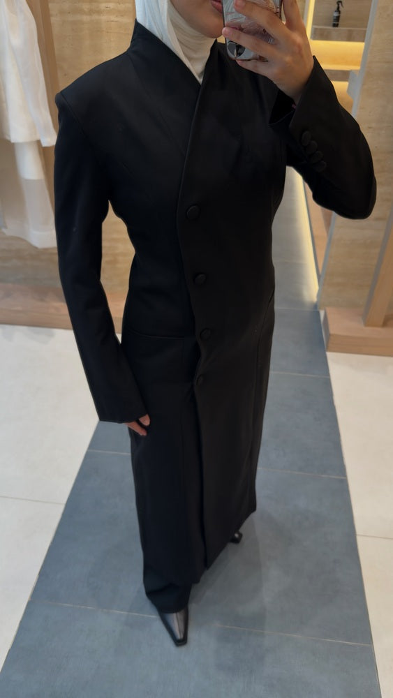 Full-length Asymmetrical Long Blazer