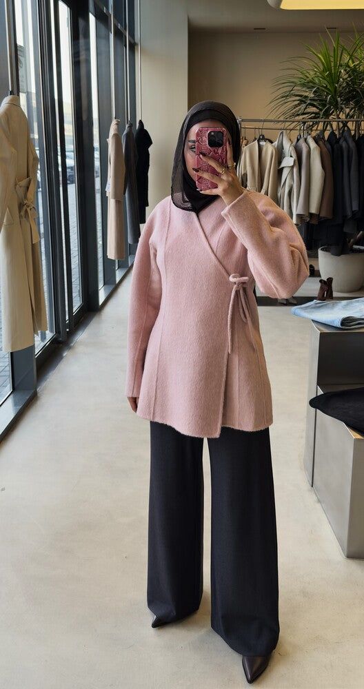 Vneck Blazer Side Tie Woolen