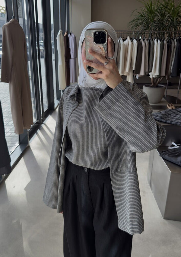 Vertical Stripe Shirt 2-in-1