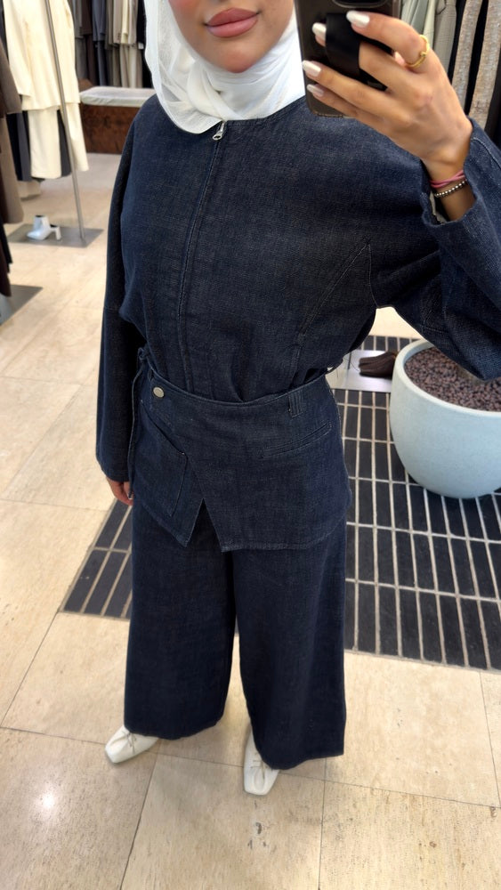 Denim Round Neck 3PC Set