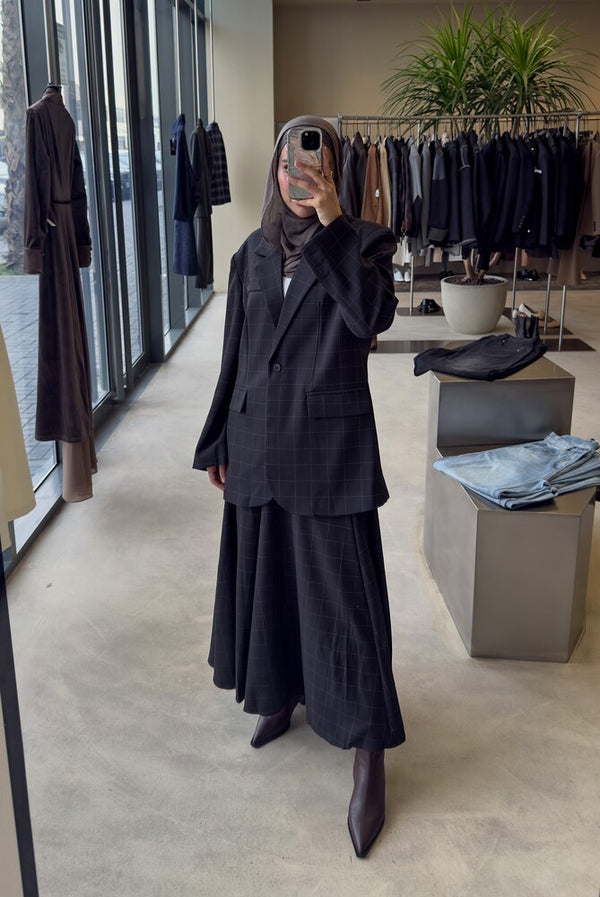 Big Checked Skirt Set