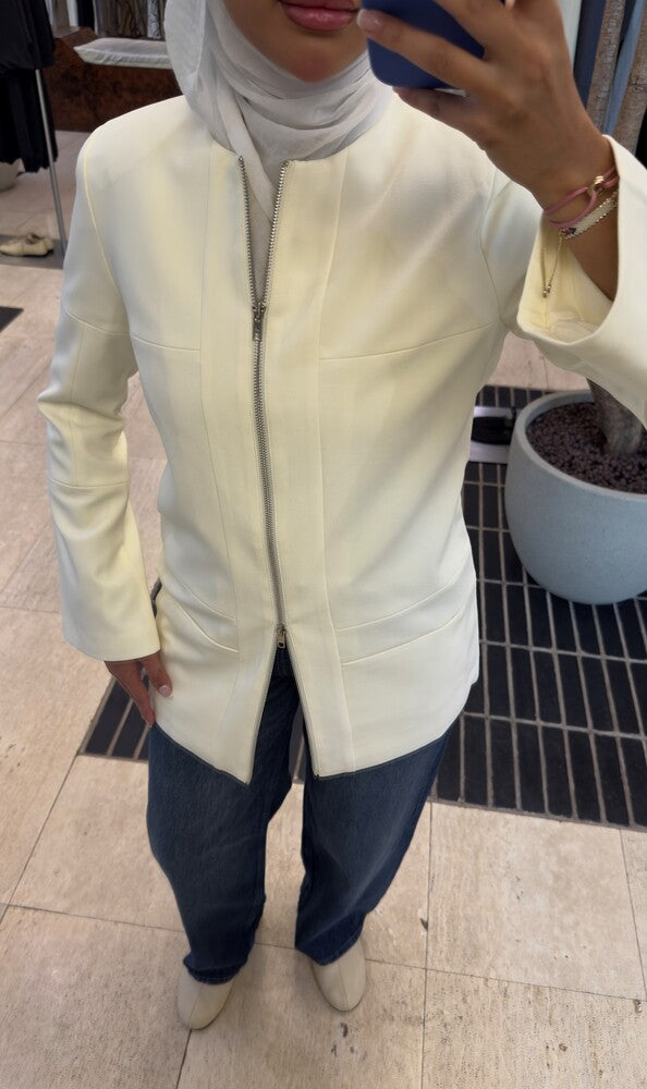Round Neck Zippered Jacket