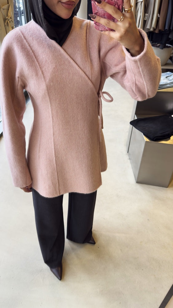 Vneck Blazer Side Tie Woolen