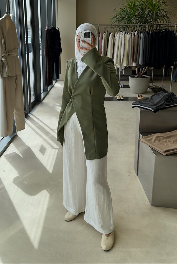 Asymmetrical One Button Blazer