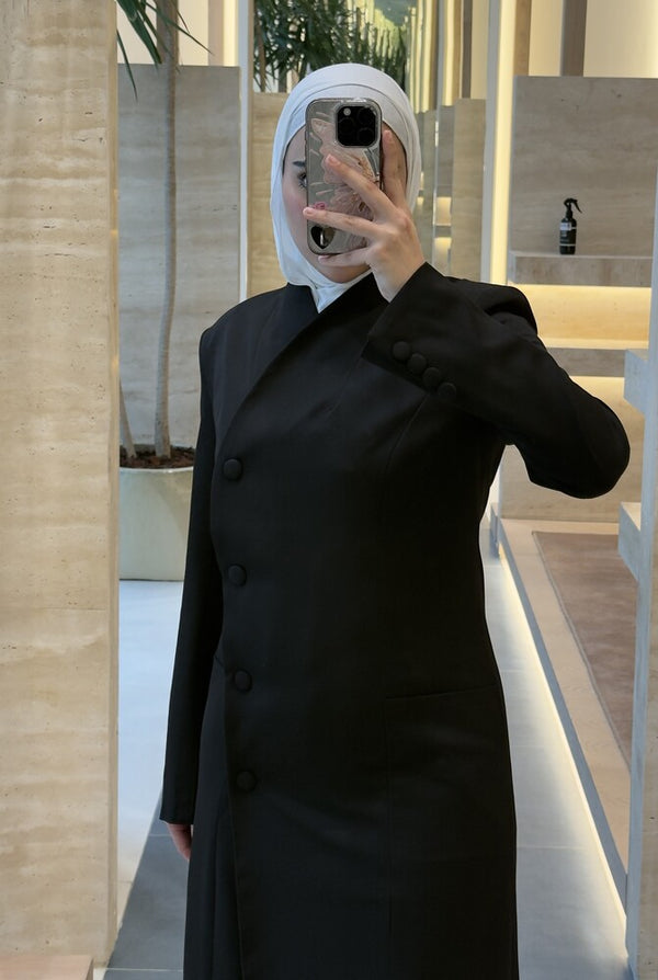 Full-length Asymmetrical Long Blazer