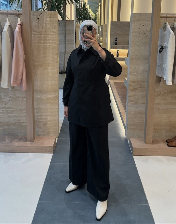 Cocoon Belted Jacket Set