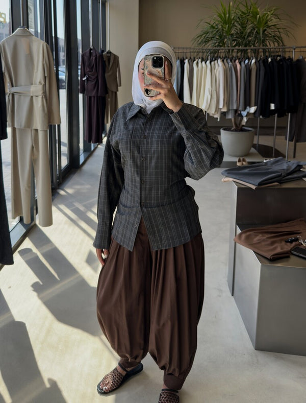 Checkered Shirt w/ Belt