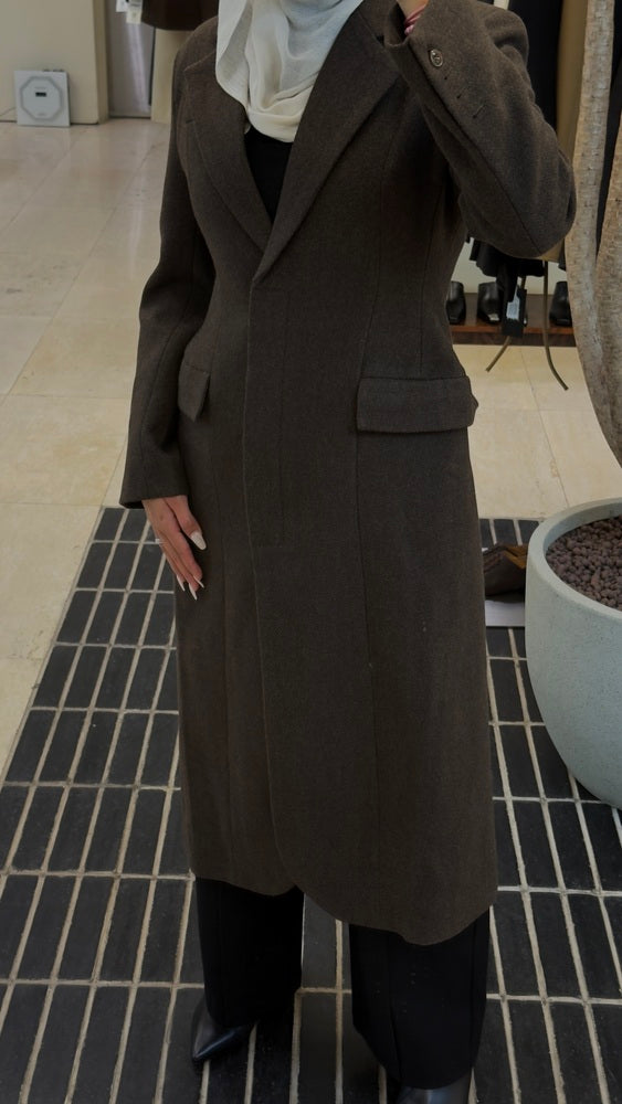 Long Waisted Slim-Fit Coat