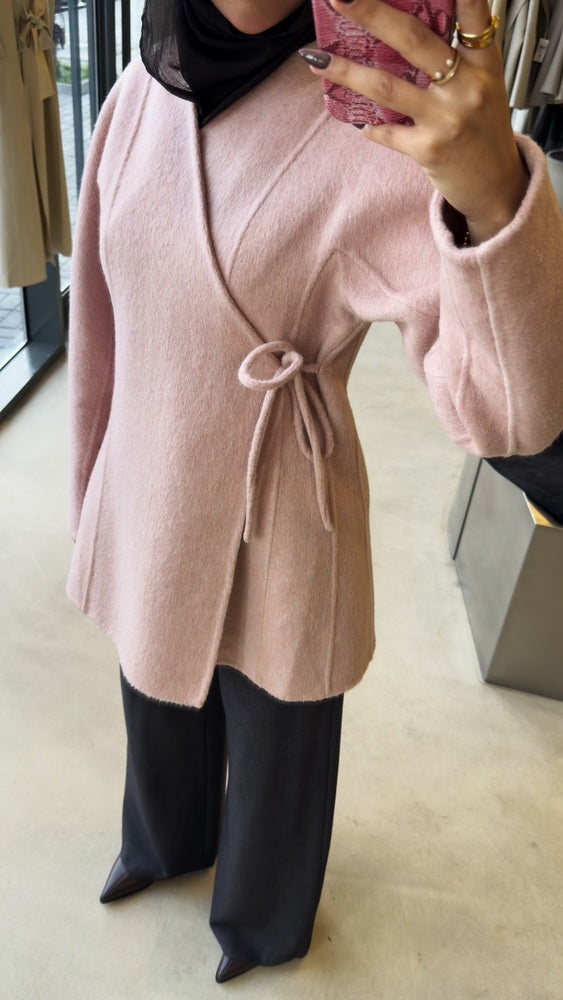 Vneck Blazer Side Tie Woolen