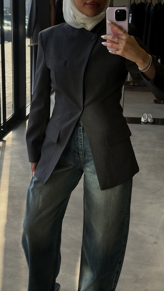 Elegant Front-slit Blazer